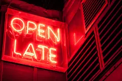 Red Neon Open Late Sign