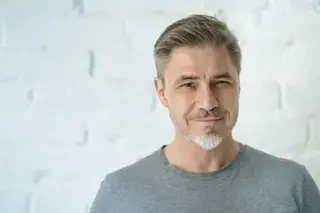 Sexy older man smiling